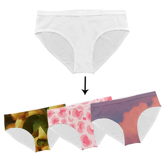 Women’s Custom Printed Front & Back Underwear – Fully Personalised, Stretchy & Comfortable – Sizes UK XS to UK Large