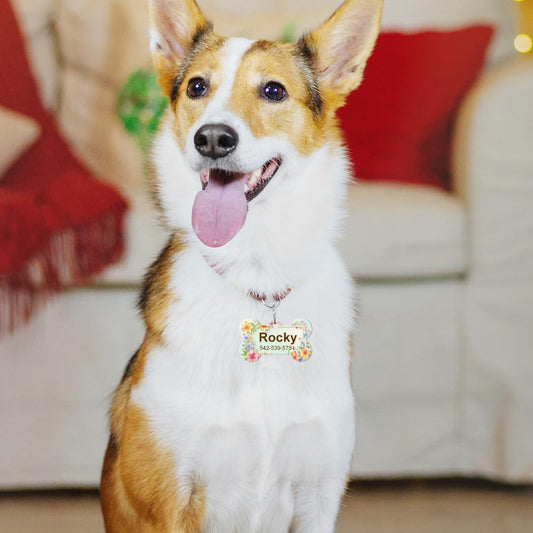 Personalised Bone-Shaped Dog Tag – Custom Printed 38x25mm Double-Sided Sublimation Pet ID Tag
