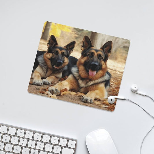 Personalised Faux Leather Mouse Pad – Custom Printed 22x18 cm Desk Accessory with Full-Colour Sublimation Design