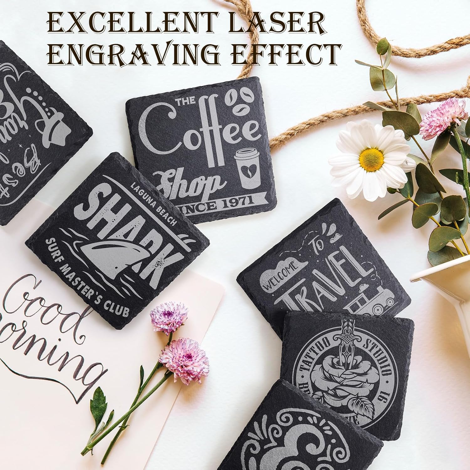 LASER ENGRAVED SQUARE COASTER