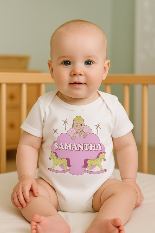 Personalised Short-Sleeved Baby Onesie – 100% Polyester, Perfect for Vibrant Custom Prints – Multiple Sizes