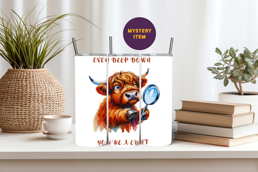 £10 Mystery - Contains 1 item - Drinkware Cup, Tumbler or Glass Mug, Bottles, stationery item.