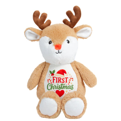 Custom Reindeer Plush Toy – Personalized Soft Christmas Gift