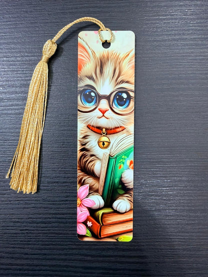 Customized / Personalized Bookmarks with Red Ribbon – Colorful Booklover’s Gift | Custom Name or Photo Bookmark