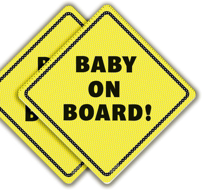 Customized Baby On Board Sign – Personalized Car Warning Sign with Suction Cups