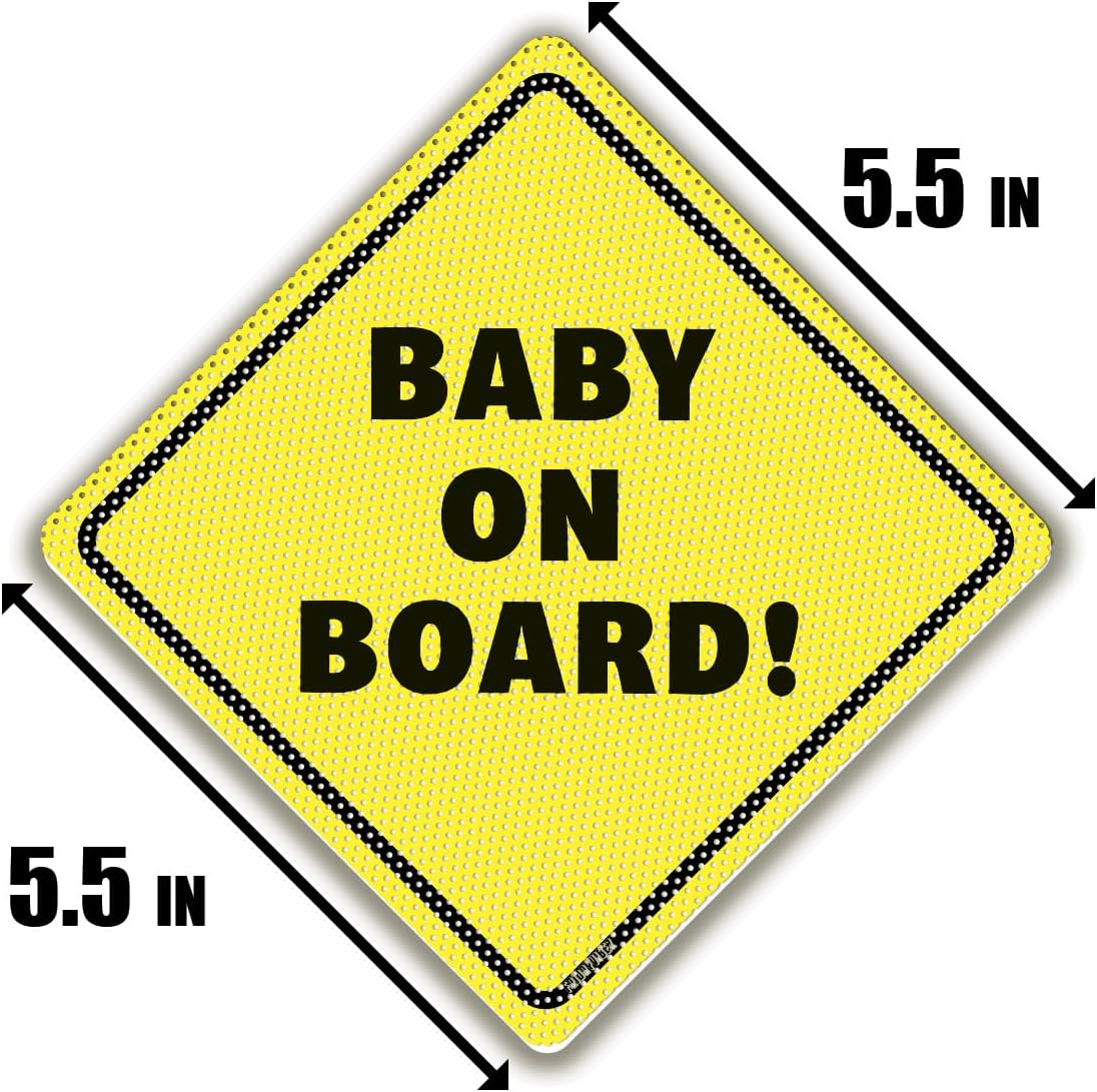 Customized Baby On Board Sign – Personalized Car Warning Sign with Suction Cups