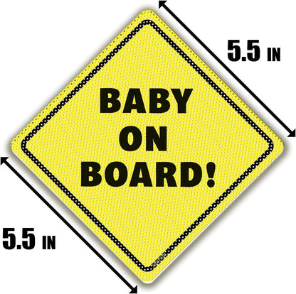 Customized Baby On Board Sign – Personalized Car Warning Sign with Suction Cups