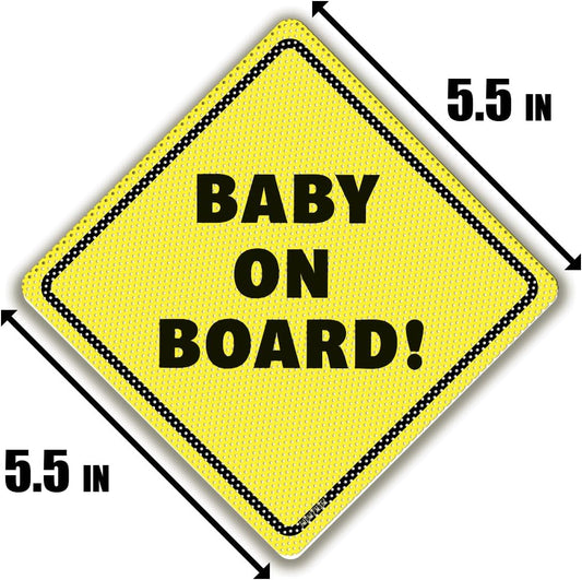 Customized Baby On Board Sign – Personalized Car Warning Sign with Suction Cups