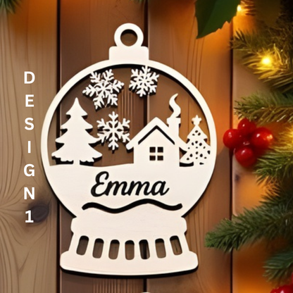 Custom Laser cut christmas ornament set of 4