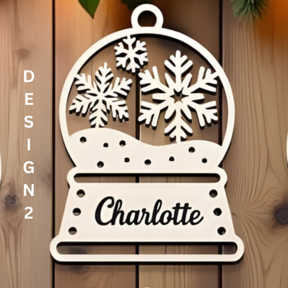 Custom Laser cut christmas ornament set of 4