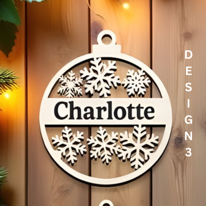 Custom Laser cut christmas ornament set of 4