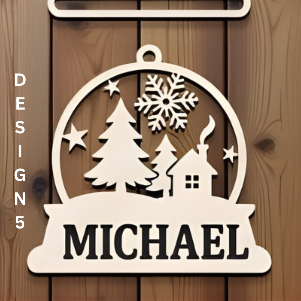 Custom Laser cut christmas ornament set of 4