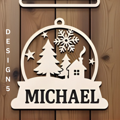 Custom Laser cut christmas ornament set of 4