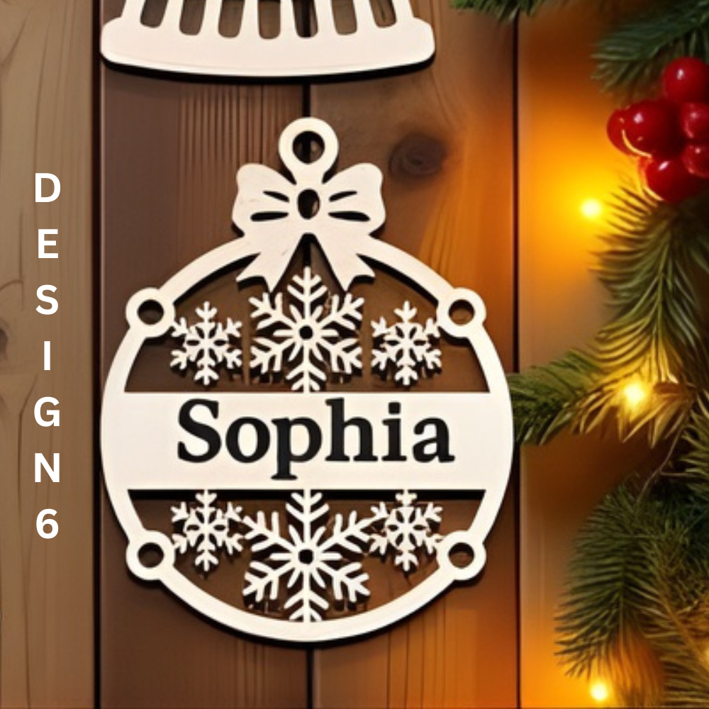 Custom Laser cut christmas ornament set of 4