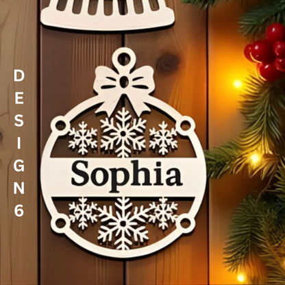 Custom Laser cut christmas ornament set of 4