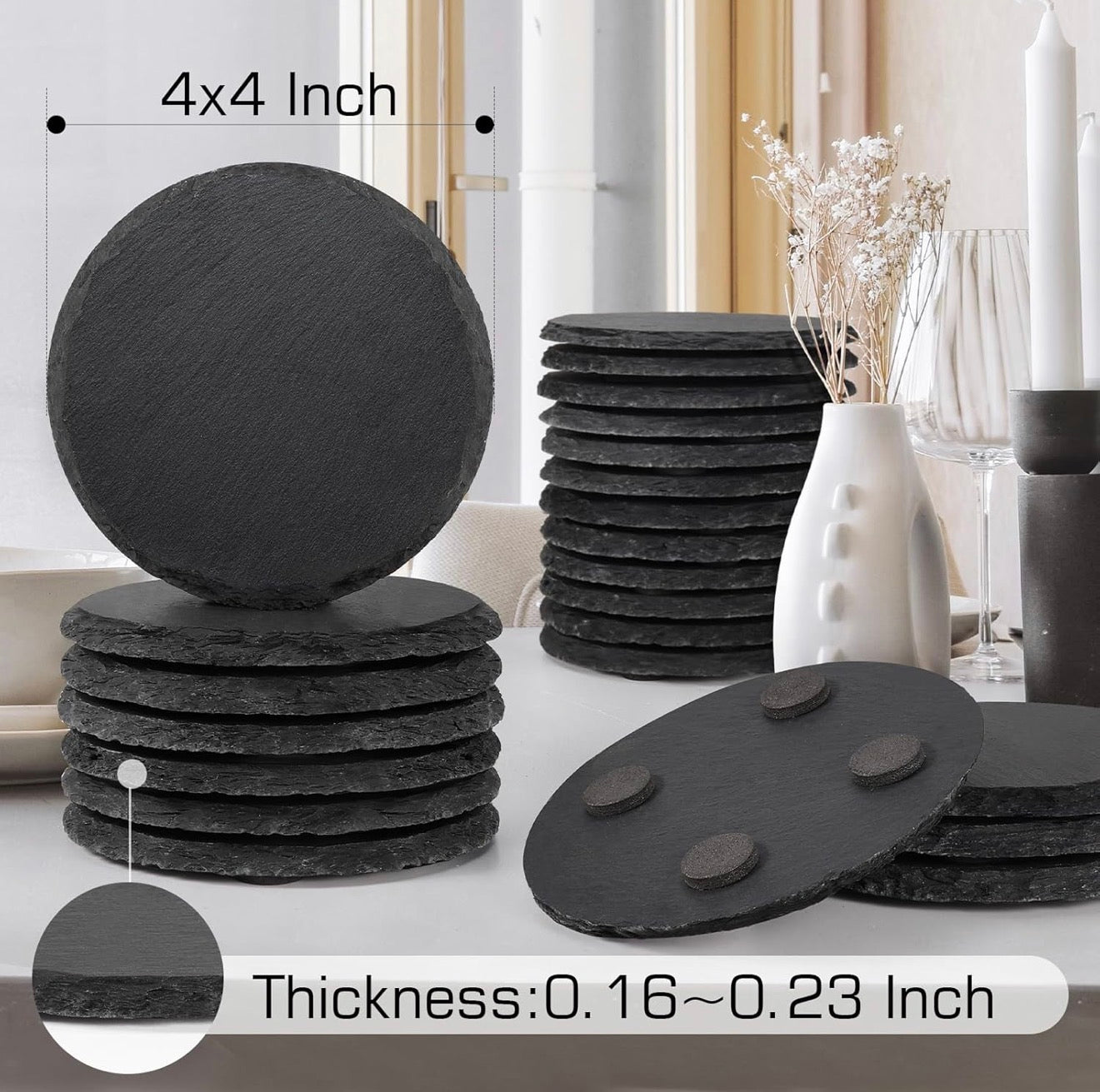 ROUND COASTER WITH NON STICK BOTTOM