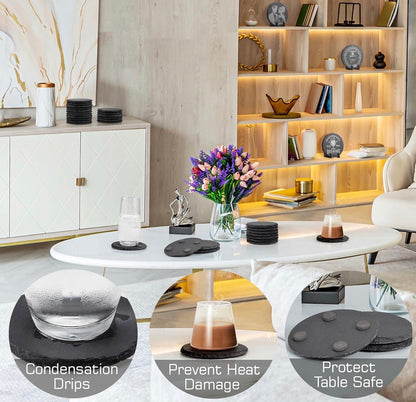 SLATE COASTER ON A TABLE 