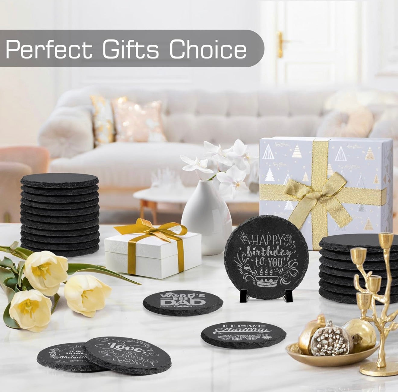 ROUND LASER ENGRAVED CUSTOM COASTER