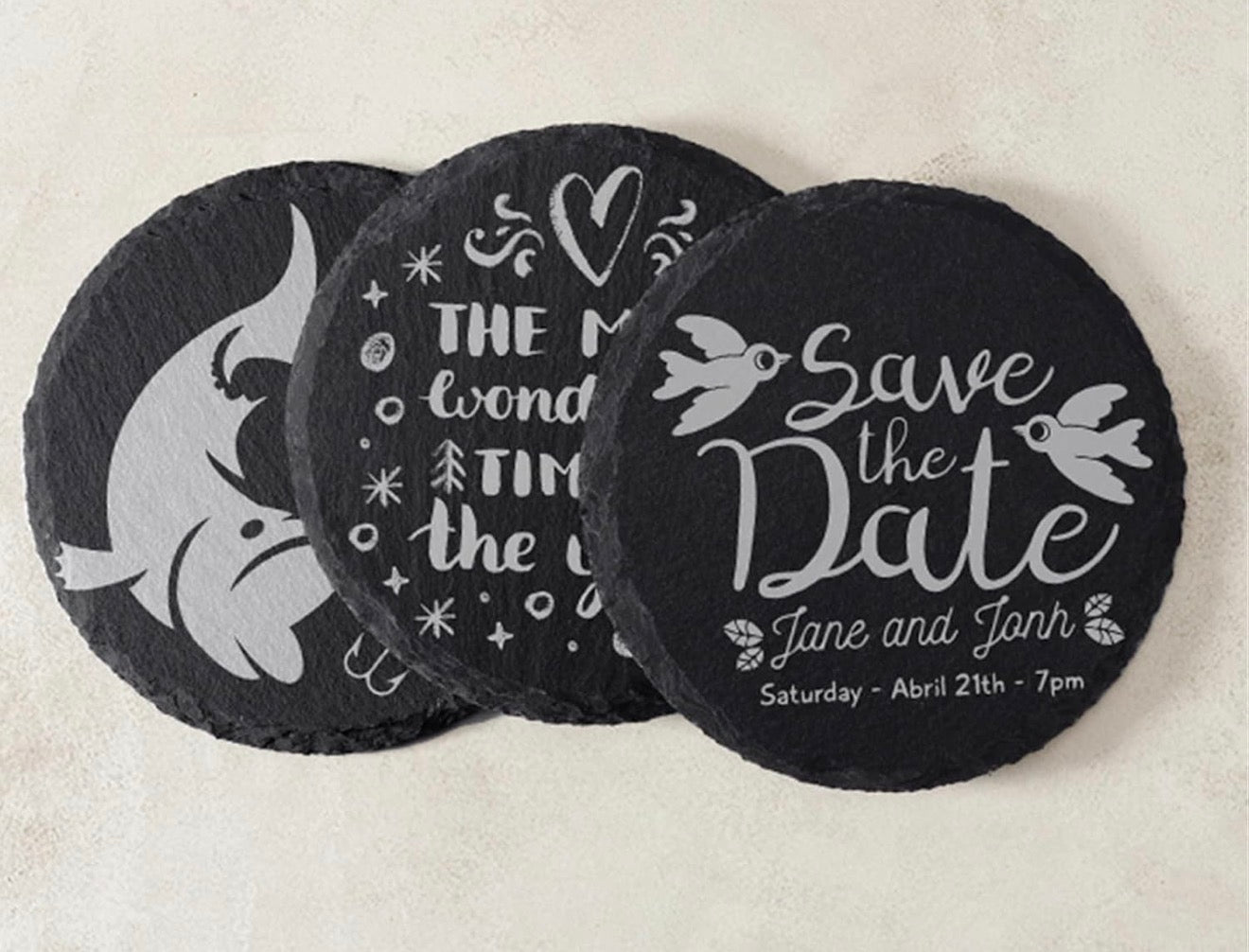 LASER ENGRAVED ROUND COASTER