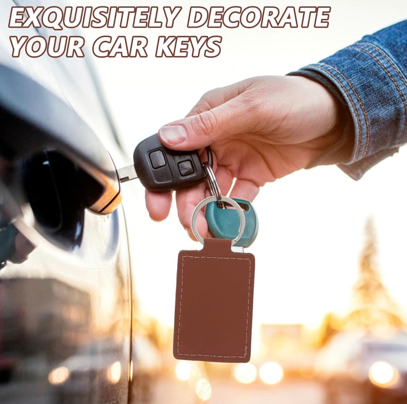 Custom Laser Engraved Leather Keychain – Personalized Name Key Ring – Custom Gift – Engraved Key Tag (8.5cm x 2.7cm)