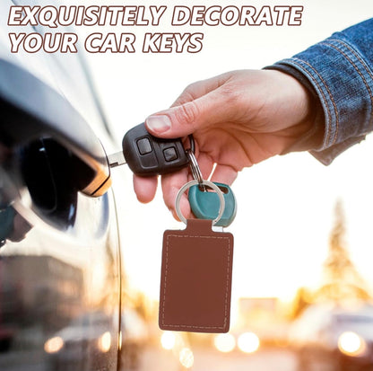 Custom Laser Engraved Leather Keychain – Personalized Name Key Ring – Custom Gift – Engraved Key Tag (8.5cm x 2.7cm)