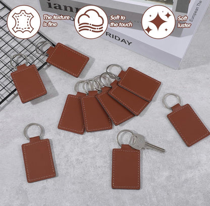 Custom Laser Engraved Leather Keychain – Personalized Name Key Ring – Custom Gift – Engraved Key Tag (8.5cm x 2.7cm)