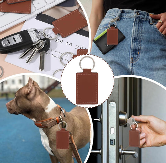 Custom Laser Engraved Leather Keychain – Personalized Name Key Ring – Custom Gift – Engraved Key Tag (8.5cm x 2.7cm)