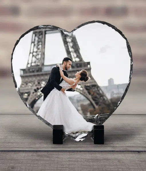 Personalised Heart Photo Slate – Custom Keepsake Plaque