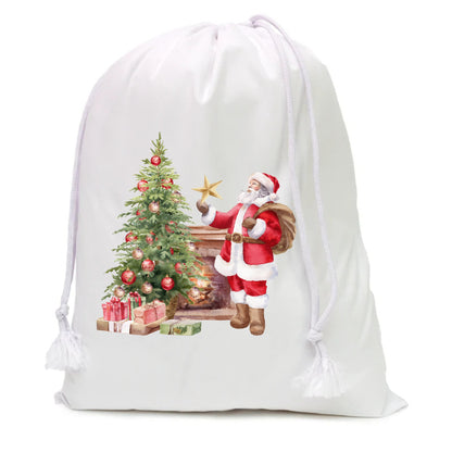 Christmas Polyester Drawstring Sack – Custom Holiday Gift Bag for Sports, Gym, or Promotions