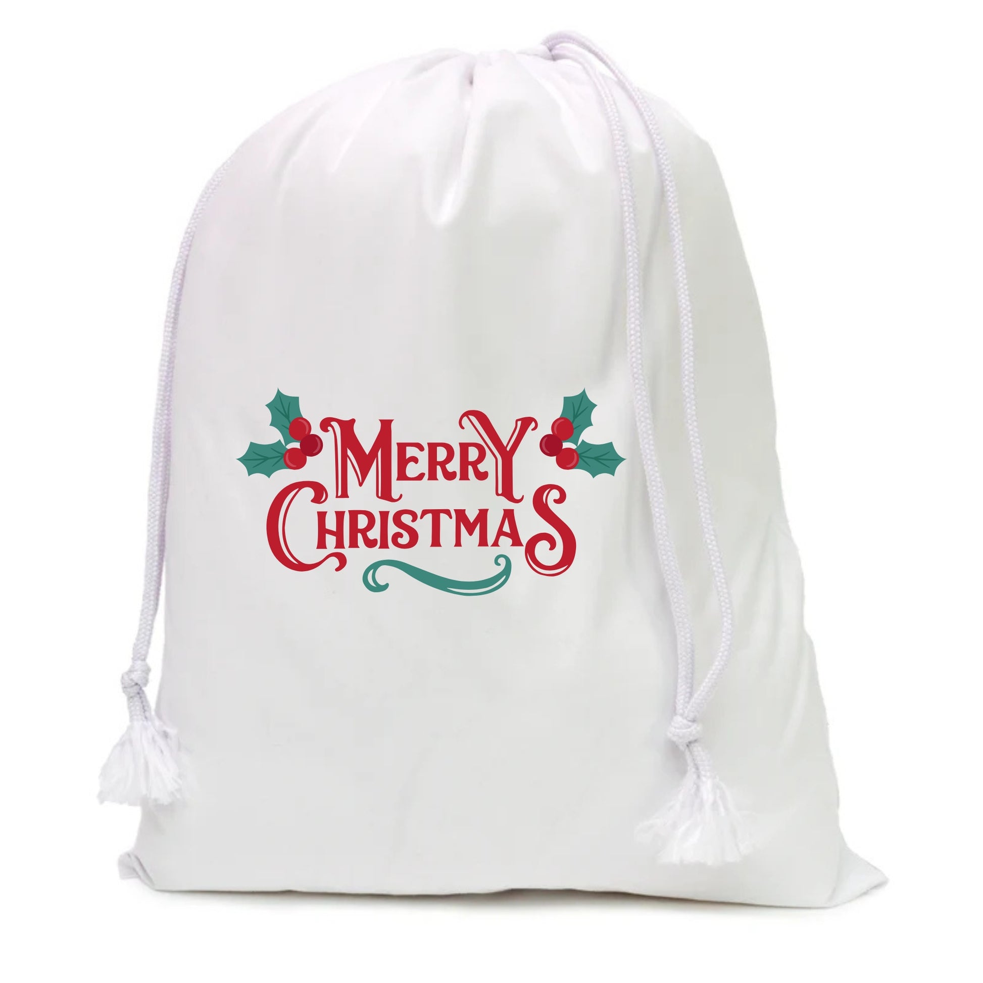 Christmas Polyester Drawstring Sack – Custom Holiday Gift Bag for Sports, Gym, or Promotions