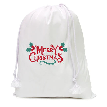 Christmas Polyester Drawstring Sack – Custom Holiday Gift Bag for Sports, Gym, or Promotions