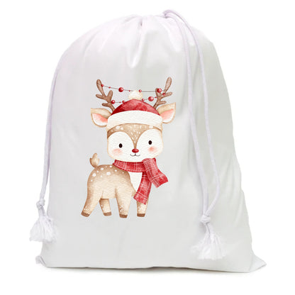 Christmas Polyester Drawstring Sack – Custom Holiday Gift Bag for Sports, Gym, or Promotions