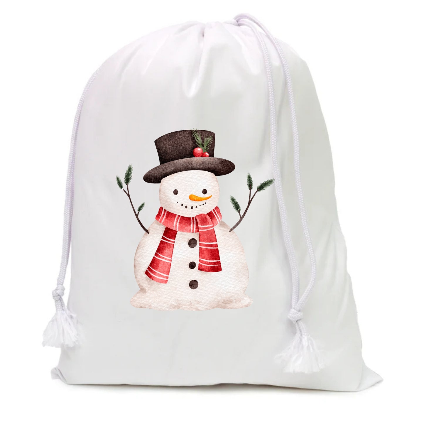 Christmas Polyester Drawstring Sack – Custom Holiday Gift Bag for Sports, Gym, or Promotions