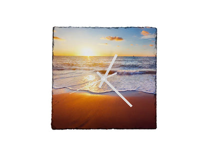 Personalized Photo Slate Clock (27x27 cm) with Display Stand