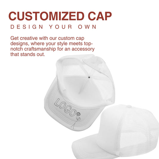White Caps with Custom Print – Perfect for Events & Promotions