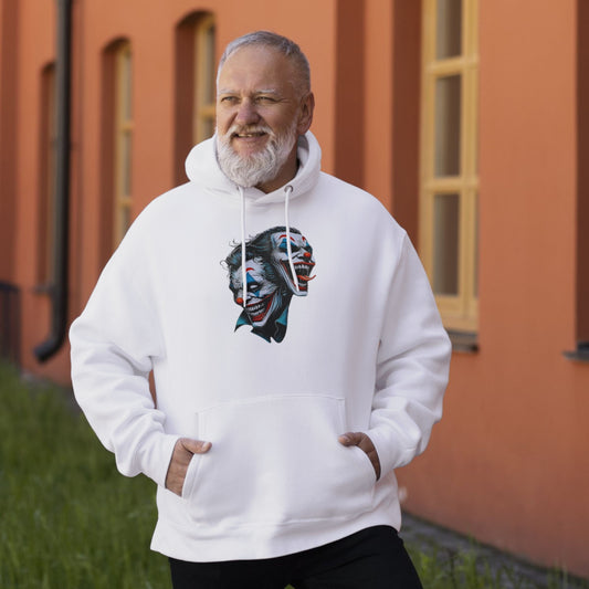 Personalised Men's Hoodie – Custom Printed White & Grey 100% Polyester (XS to XXXL)