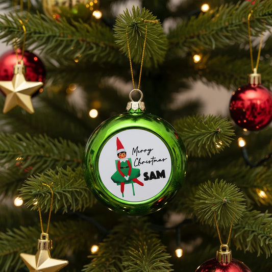 Personalised Custom Christmas Baubles – Pack of 5 Colours | Printable Insert Ornaments