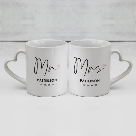 Personalised 11oz Mug with Heart-Shaped Handle – Custom Printed White Ceramic Mug with Full-Colour Sublimation