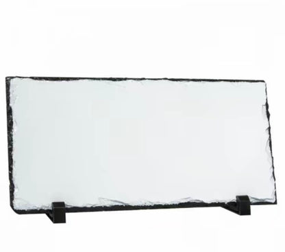 Personalised Rectangle Photo Slate – Natural Rock Plaque Gift