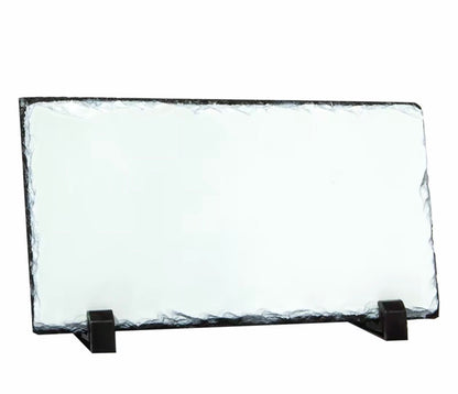 Personalised Rectangle Photo Slate – Natural Rock Plaque Gift